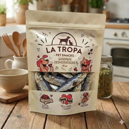 Sardinas Deshidratadas 80g | Premio Natural con Omega-3 para Perros y Gatos