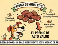 Bomba de nutrientes: premios 100% hígado de res con vitamina A, complejo B, hierro y zinc. Regla de oro: un solo ingrediente