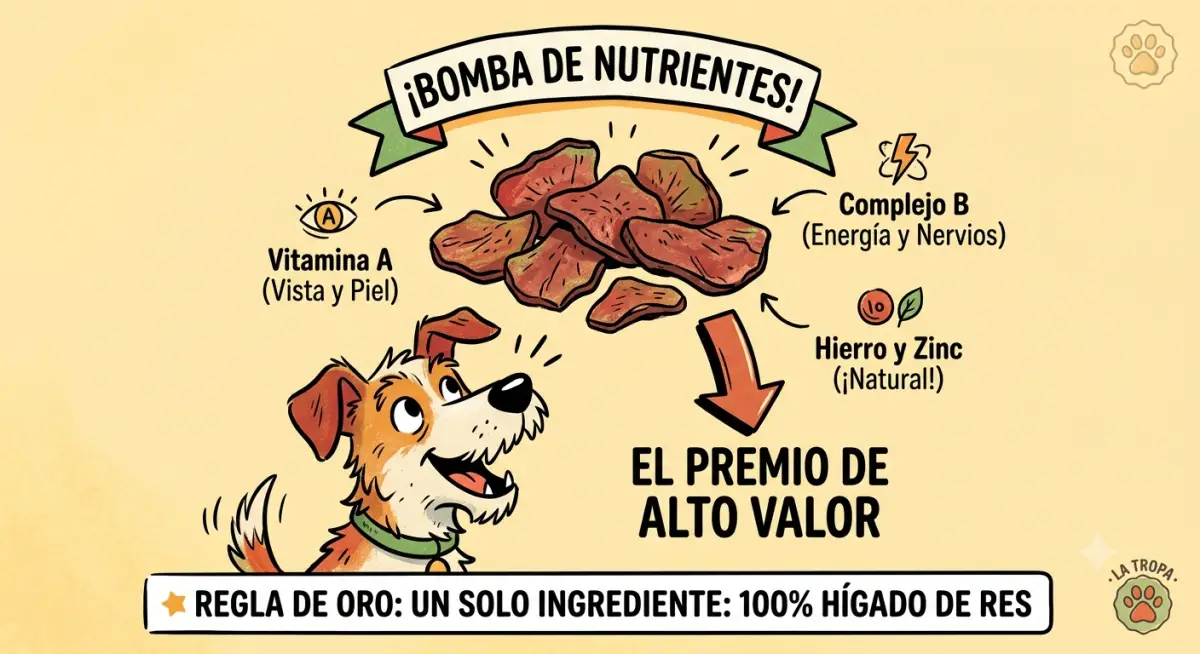 Hígado deshidratado para perros - premio natural La Tropa